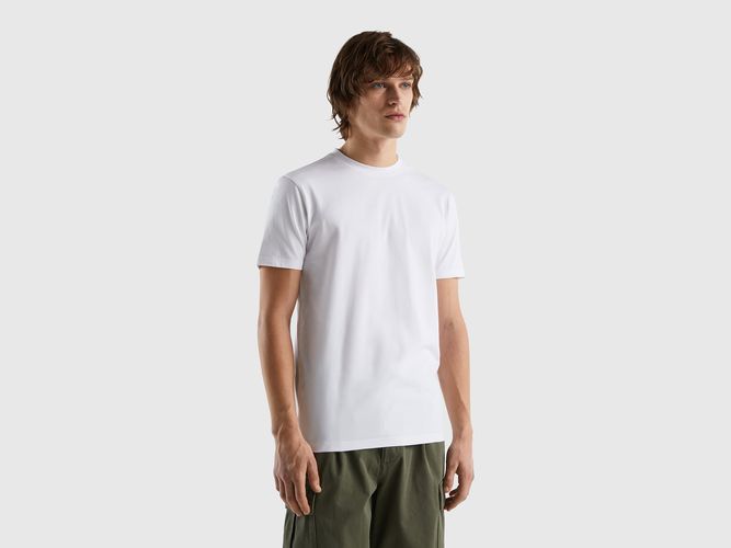 Benetton, T-shirt Slim Fit In Cotone Stretch, taglia XXL, Bianco, Uomo - United Colors of Benetton - Modalova