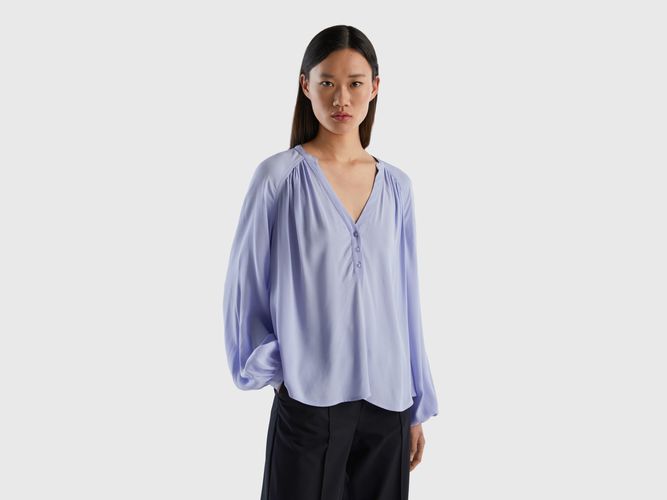 Benetton, Blusa A Manica Lunga 100% Viscosa, taglia XL, , Donna - United Colors of Benetton - Modalova