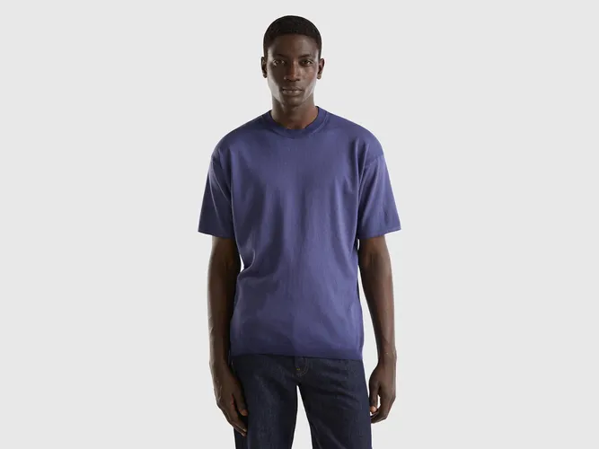 Benetton, T-shirt In Maglia Over Fit, taglia XXL, Blu Scuro, Uomo - United Colors of Benetton - Modalova