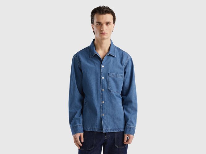 Benetton, Overshirt Di Jeans, taglia M, Blu, Uomo - United Colors of Benetton - Modalova