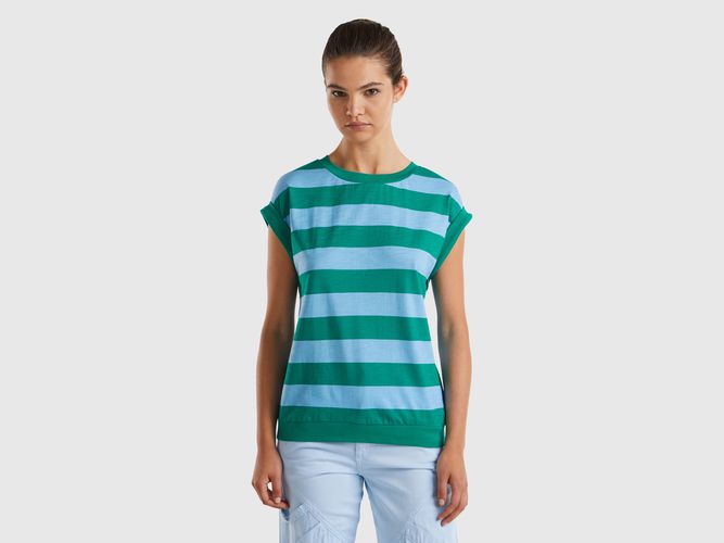 Benetton, T-shirt A Righe 100% Cotone, taglia M, Multicolore, Donna - United Colors of Benetton - Modalova