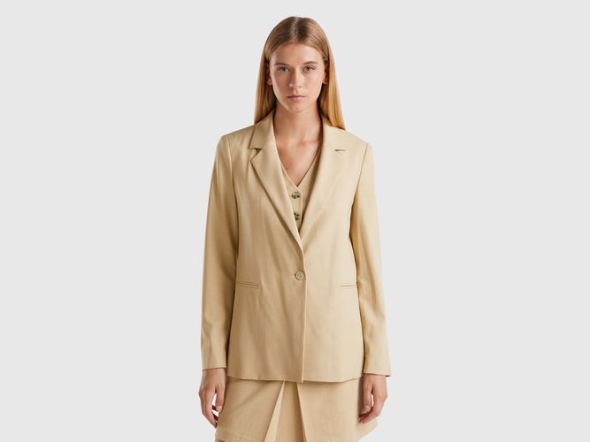 Benetton, Blazer In Misto Viscosa Stretch, taglia, , Donna - United Colors of Benetton - Modalova