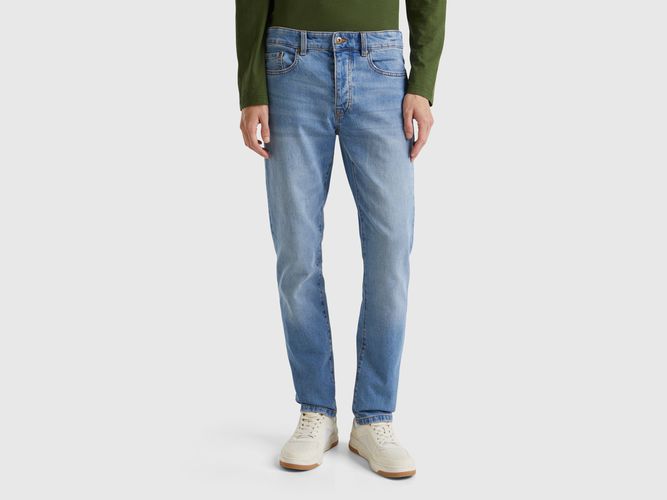 Benetton, Jeans Slim Fit Cinque Tasche, taglia 36, Azzurro, Uomo - United Colors of Benetton - Modalova