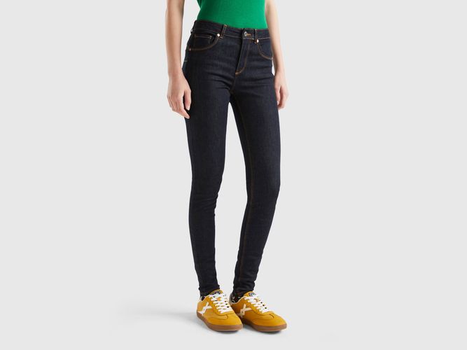 Benetton Online exclusive, Jeans Push Up Skinny Fit, taglia 35, Blu Scuro, Donna - United Colors of Benetton - Modalova