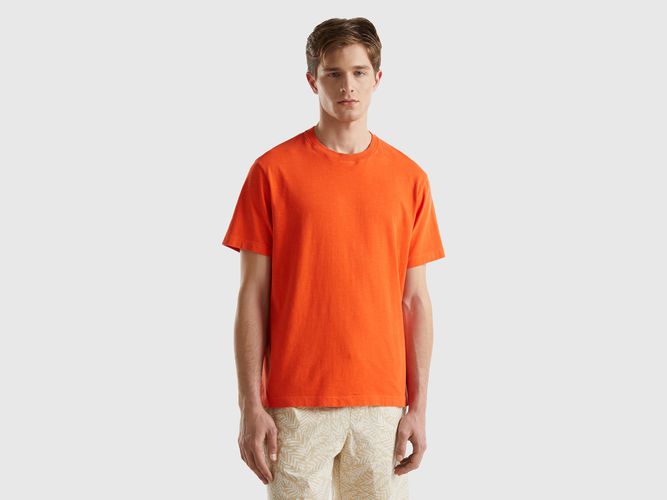 Benetton, T-shirt Leggera Relaxed Fit, taglia XXXL, Arancione, Uomo - United Colors of Benetton - Modalova