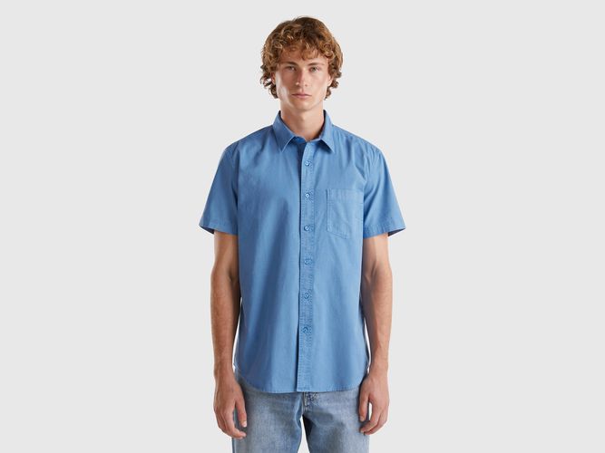 Benetton, Camicia Con Taschino, taglia XXL, Azzurro, Uomo - United Colors of Benetton - Modalova