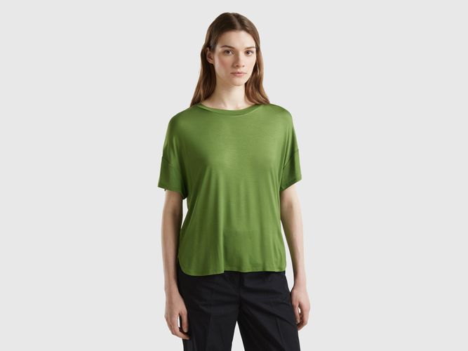 Benetton, T-shirt In Viscosa Sostenibile Stretch, taglia XXS, Verde Militare, Donna - United Colors of Benetton - Modalova