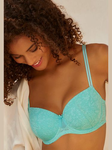 Soutien-gorge balconnet féminin en fine dentelle florale - LASCANA - Modalova