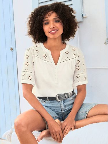 T-shirt en dentelle dentelle florale ajourée - Linea Tesini - Modalova