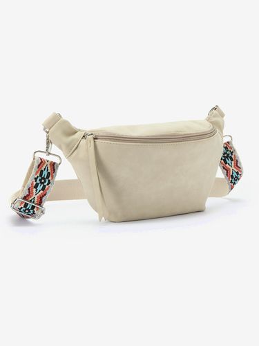 Sac banane tendance en matière douce avec petites poches intérieures et ceinture en tissu - Vivance - Modalova