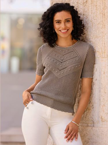 Pull pur coton - taupe - Helline - Modalova