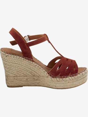 Espadrilles compensées cuir velours de vache - Helline - Modalova