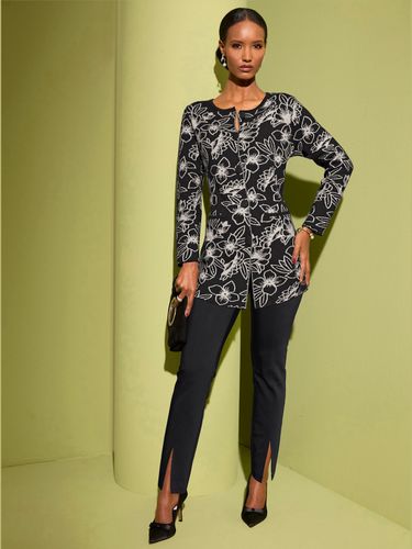 Veste en tricot jacquard 50% laine vierge - - Creation L - Modalova