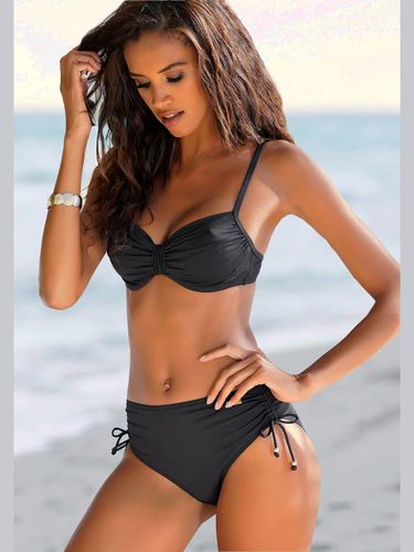 Bas de maillot de bain coupe haute, à resserrer sur les côtés - LASCANA - Modalova