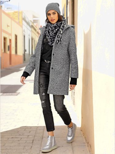 Veste longue aspect laine - - Mandarin - Modalova