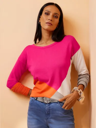 Pull en tricot fin motif color block tendance - - Rick Cardona - Modalova