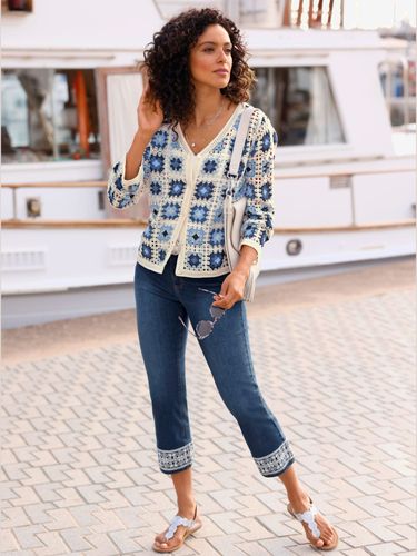 Veste en tricot aspect crochet - - Helline - Modalova