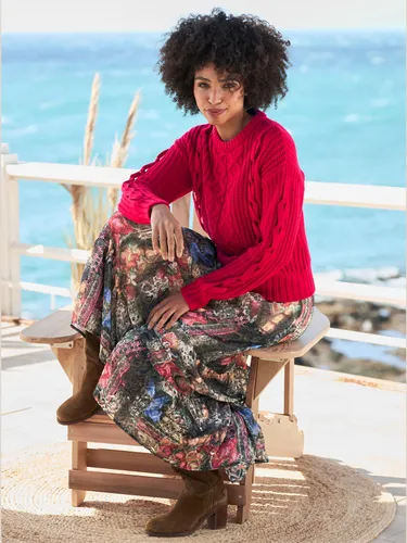 Pull encolure ronde torsade tendance - Linea Tesini - Modalova
