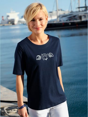 T-shirt manches courtes col rond imprimé coquillages - Helline - Modalova