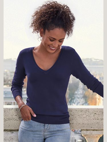 Pull à encolure en v col v classique - Vivance - Modalova