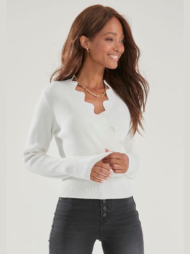 Pull en tricot bord ondulé tendance - LASCANA - Modalova