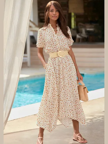 Robe mi-longue col chemisier tendance - - LASCANA - Modalova