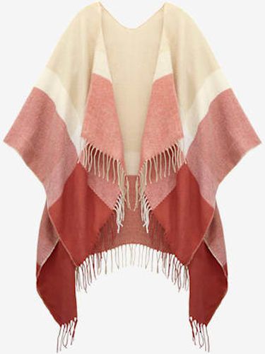 Poncho en tricot poncho moelleux avec détails contrastés et franges en matière douce - - - LASCANA - Modalova