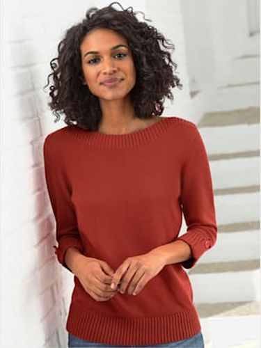 Pull manches 3/4 revers boutonnés - Collection L - Modalova