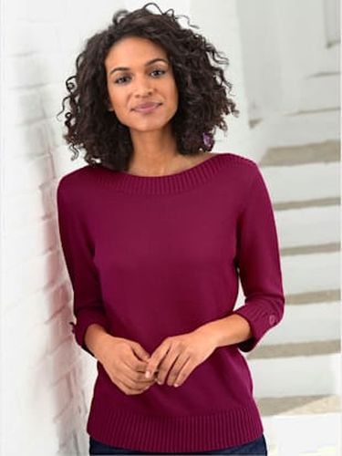 Pull manches 3/4 revers boutonnés - Collection L - Modalova