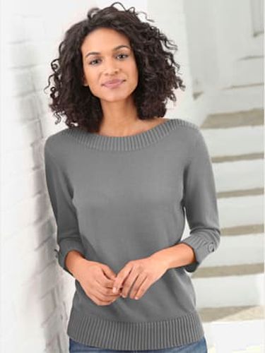 Pull manches 3/4 revers boutonnés - Collection L - Modalova