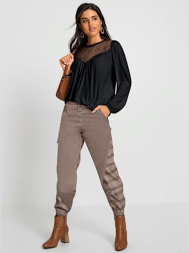 T-shirt à encolure ronde empiècement en dentelle - Witt - Modalova