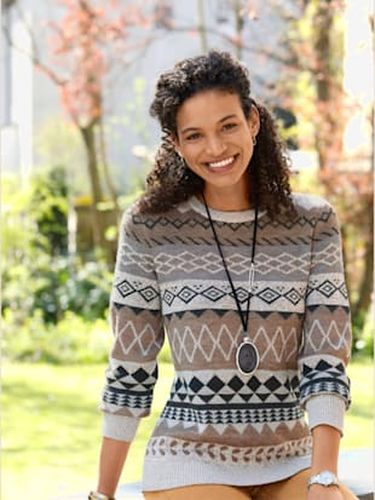 Pull à manches longues 65% coton - Collection L - Modalova