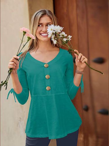 T-shirt à manches 3/4 structure en fil flammé - Witt - Modalova