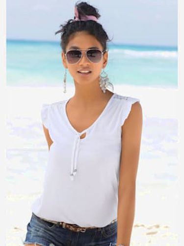 T-shirt de plage encolure avec fente et lien à nouer - Buffalo - Modalova