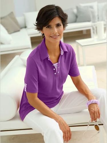 T-shirt femme col polo à œillet - Collection L - Modalova