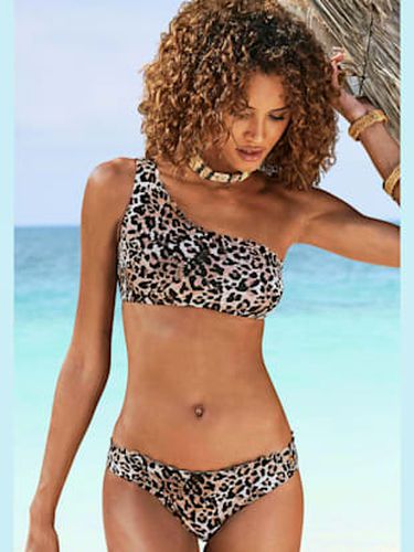 Haut de bikini bustier imprimé léopard tendance et bord ondulé - LASCANA - Modalova