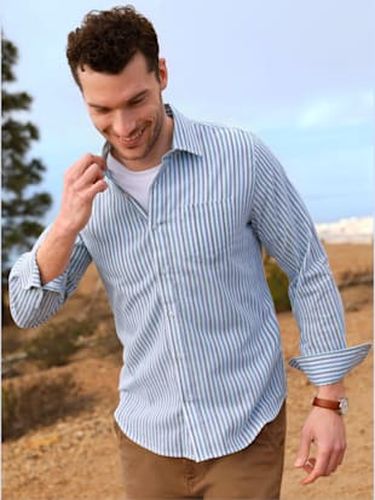 Chemise à manches longues rayures en fils teintés - Catamaran - Modalova