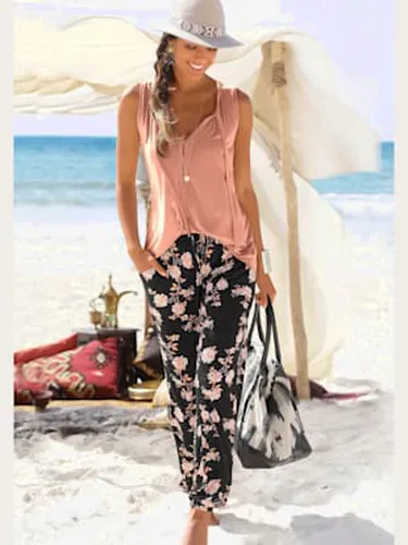 Pantalon de plage pantalon d'été léger avec imprimé floral - - - LASCANA - Modalova