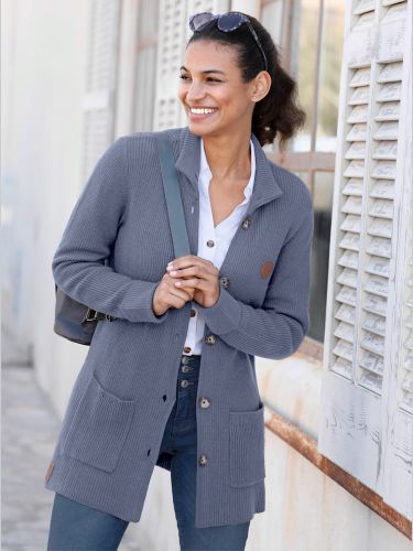 Veste longue en tricot 50% viscose - Collection L - Modalova