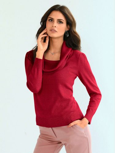Pull confortable large col roulé épaules froncées - my fashion - Modalova