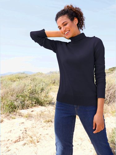 Pull à col roulé pur coton - Collection L - Modalova