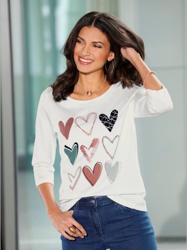 T-shirt à manches 3/4 imprimé en forme de cœur - Witt - Modalova