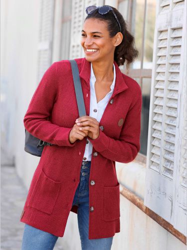 Veste longue en tricot 50% viscose - Collection L - Modalova
