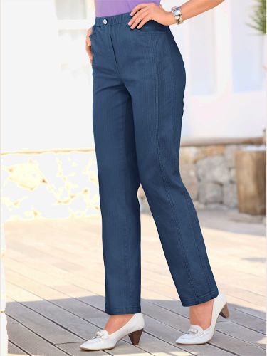 Jean droit effet délavé ceinture élastique - Witt - Modalova