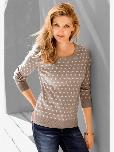 Pull à pois manches longues en jacquard - Witt - Modalova
