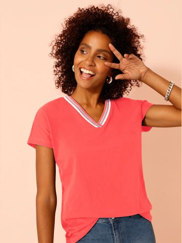 T-shirt en v qualité jersey côtelée facile à entretenir - Witt - Modalova