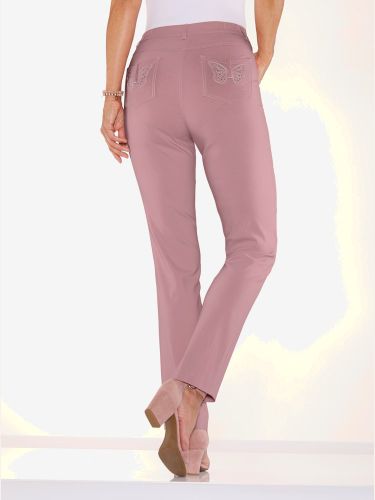 Pantalon en bengaline application papillon - Witt - Modalova