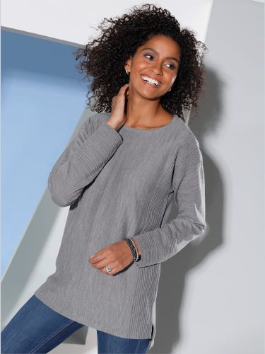 Pull tricot jersey avec détails côtelés col rond - Witt - Modalova