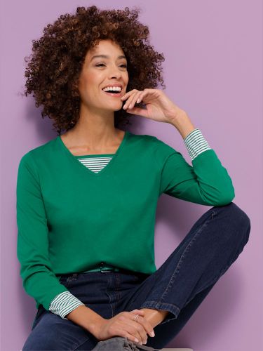 T-shirt 2 en 1 manches longues détails rayés - Witt - Modalova