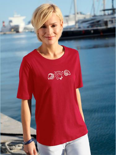 T-shirt manches courtes col rond imprimé coquillages - Witt - Modalova